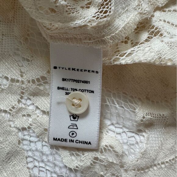 Neiman Marcus Style Keepers Beige 3/4 Sleeve Blouse Size Small NWT SK17TP0274001 - Picture 7 of 7